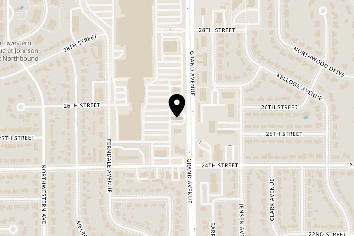 Map showing the location of Clayton Farms Ames on 2435 Grand Ave in Ames